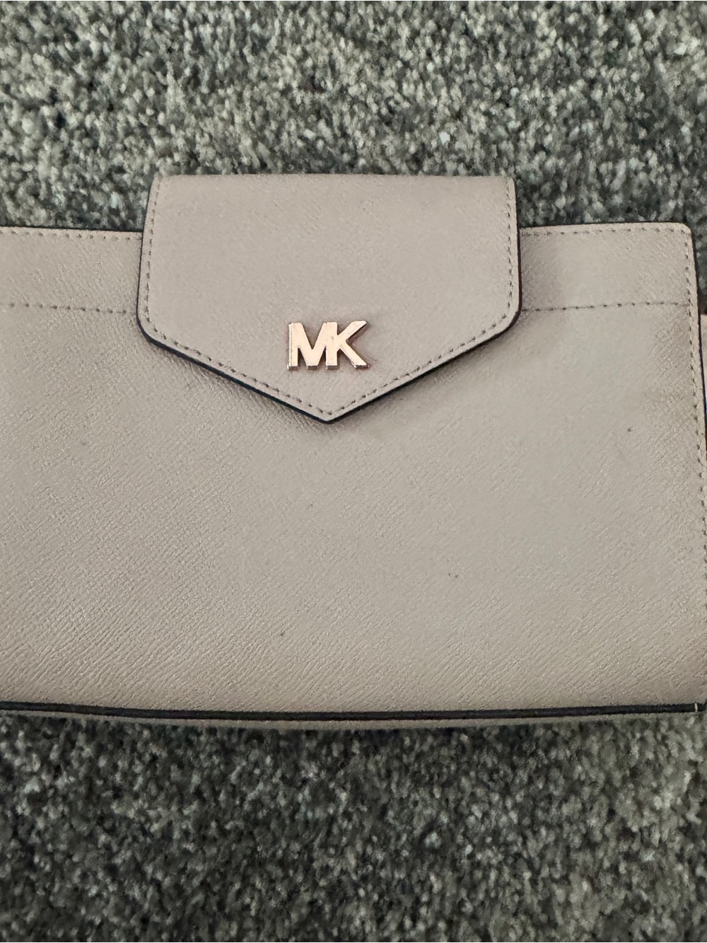 Michael Kors Light Gray Saffiano Leather crossbody